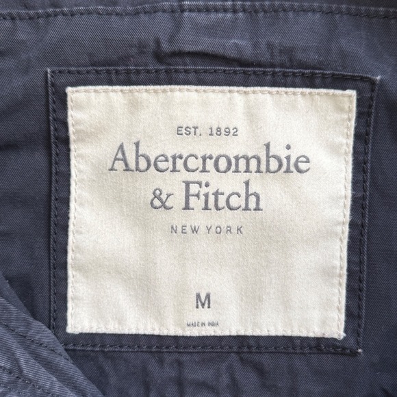 Abercrombie & Fitch Jacket Mens Medium Gray Military Field Charcoal Cotton - Picture 5 of 8
